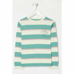 Fat Face Green Block Stripe T-Shirt -FatFaceshop unnamed file 571