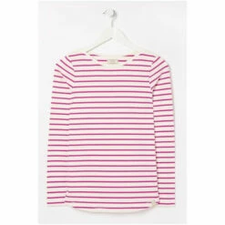 Fat Face FatFace Pink Organic Cotton Breton T-Shirt -FatFaceshop unnamed file 587