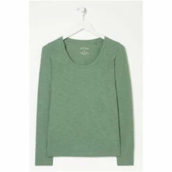 Fat Face FatFace Green Kelly Scoop Organic T-Shirt -FatFaceshop unnamed file 592