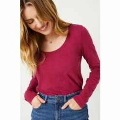 Fat Face FatFace Pink Kelly Scoop Organic T-Shirt -FatFaceshop unnamed file 599