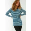 Fat Face FatFace Green Leena Stripe Longline T-Shirt -FatFaceshop unnamed file 62
