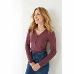 Fat Face FatFace Purple Helen Henley Top