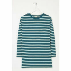 Fat Face FatFace Green Leena Stripe Longline T-Shirt -FatFaceshop unnamed file 65