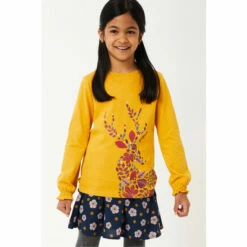 Fat Face FatFace Yellow Deer Floral T-Shirt