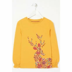 Fat Face FatFace Yellow Deer Floral T-Shirt -FatFaceshop unnamed file 667