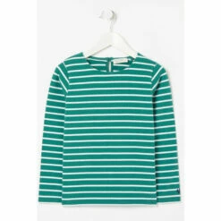 Fat Face Green Breton Stripe T-Shirt -FatFaceshop unnamed file 672