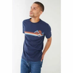 Fat Face FatFace Blue Chest Stripe Graphic T-Shirt