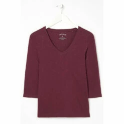 Fat Face FatFace Purple Kemi 3Qtr Organic Cotton Top -FatFaceshop unnamed file 682