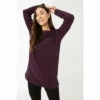 Fat Face FatFace Purple Leena Striped Longline T-Shirt