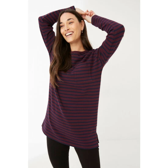 unnamed-file-694.jpg Fat Face FatFace Purple Leena Striped Longline T-Shirt -FatFaceshop unnamed file 694