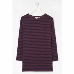 Fat Face FatFace Purple Leena Striped Longline T-Shirt 5 Fat Face FatFace Purple Leena Striped Longline T-Shirt -FatFaceshop unnamed file 697