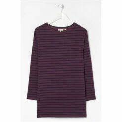 Fat Face FatFace Purple Leena Striped Longline T-Shirt 6 Fat Face FatFace Purple Leena Striped Longline T-Shirt -FatFaceshop unnamed file 698