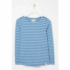 Fat Face FatFace Womens Blue Organic Cotton Breton T-Shirt -FatFaceshop unnamed file 706