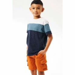 Fat Face FatFace Boys Blue Mini Me Colourblock T-Shirt