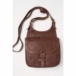Fat Face Brown Anna Oiled Leather Crossbody Bag