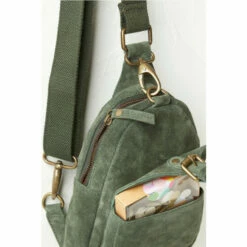 Fat Face FatFace Green Porto Suede Cross-Body Backpack -FatFaceshop unnamed file 900