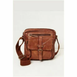 Fat Face FatFace Leather Brown Cross-Body Bag -FatFaceshop unnamed file 947